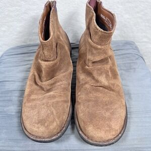 Clarks Artisan Avington‎ Swan Brown Suede Slouch Ankle Boot Back Zip Size 8
